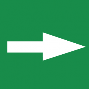 Weißer Pfeil nach rechts auf grünem Hintergrund